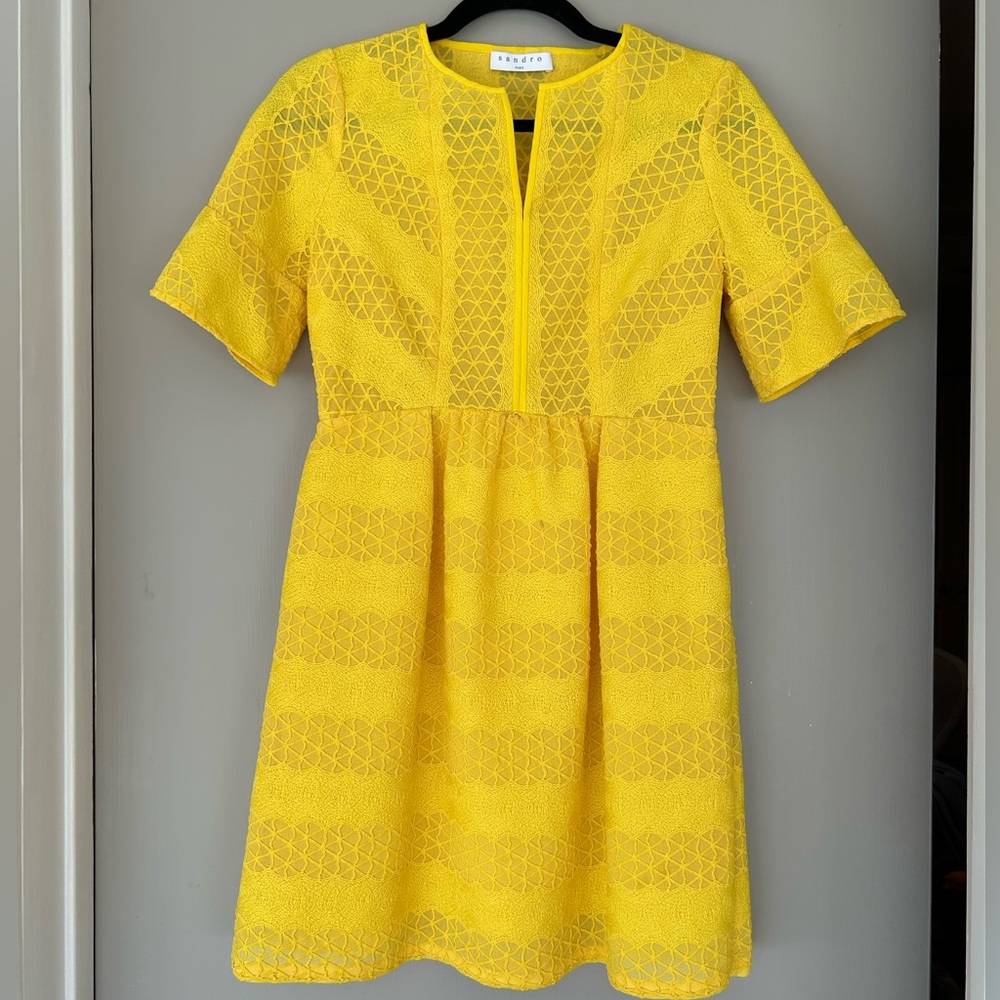 Sandro Bright Yellow Mini Dress